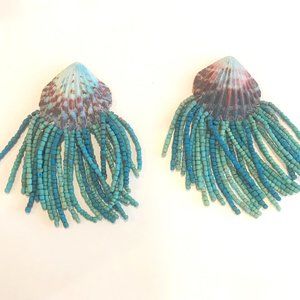 Real Sea Shell Clip On Earrings